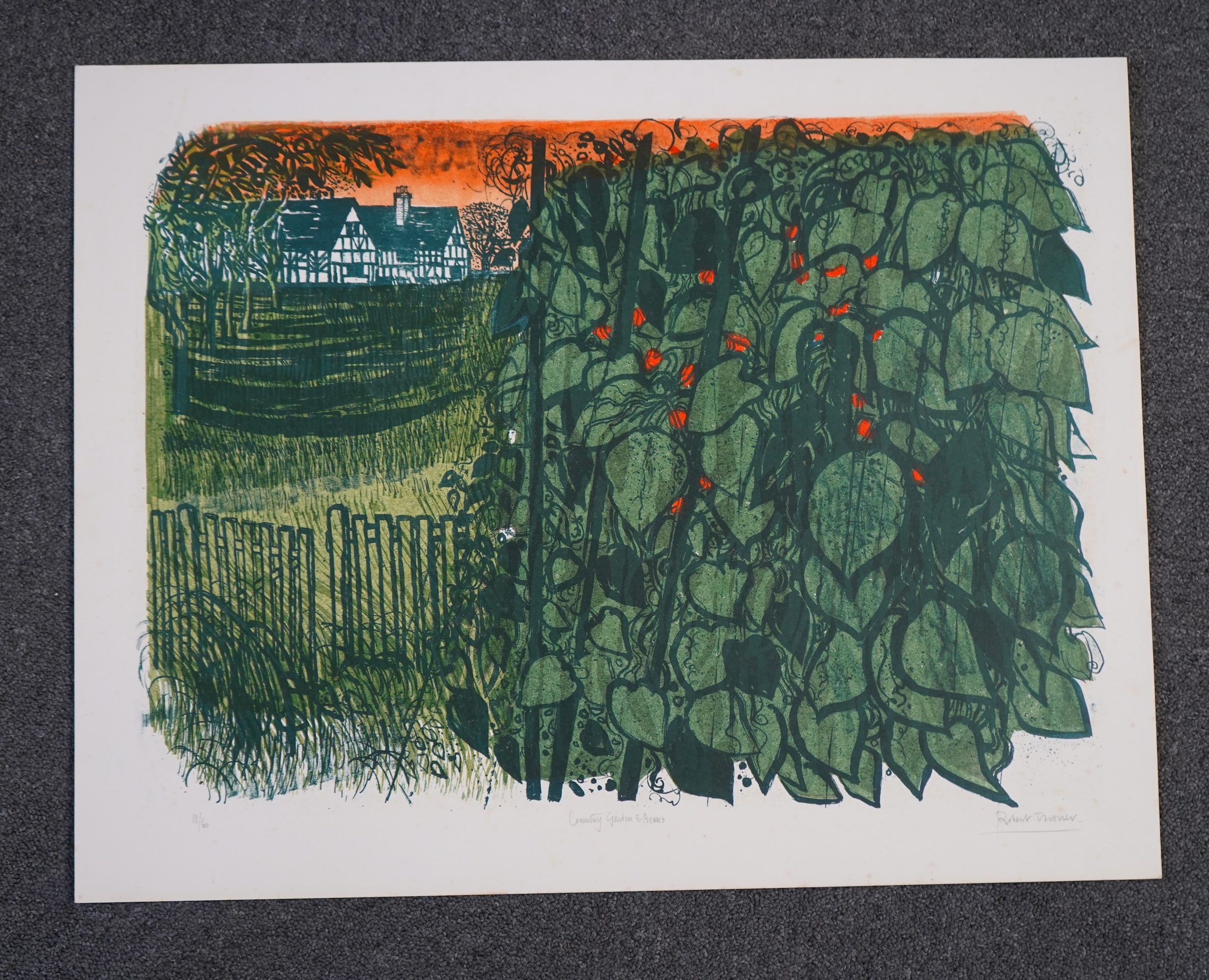 Robert Tavener RE, 1920-2004, 'Country garden & Beans'